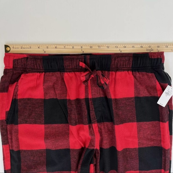 Old Navy Flannel Pajama Pants Mens XL Red Black Buffalo Plaid PJ Holiday Cabin - Picture 6 of 10